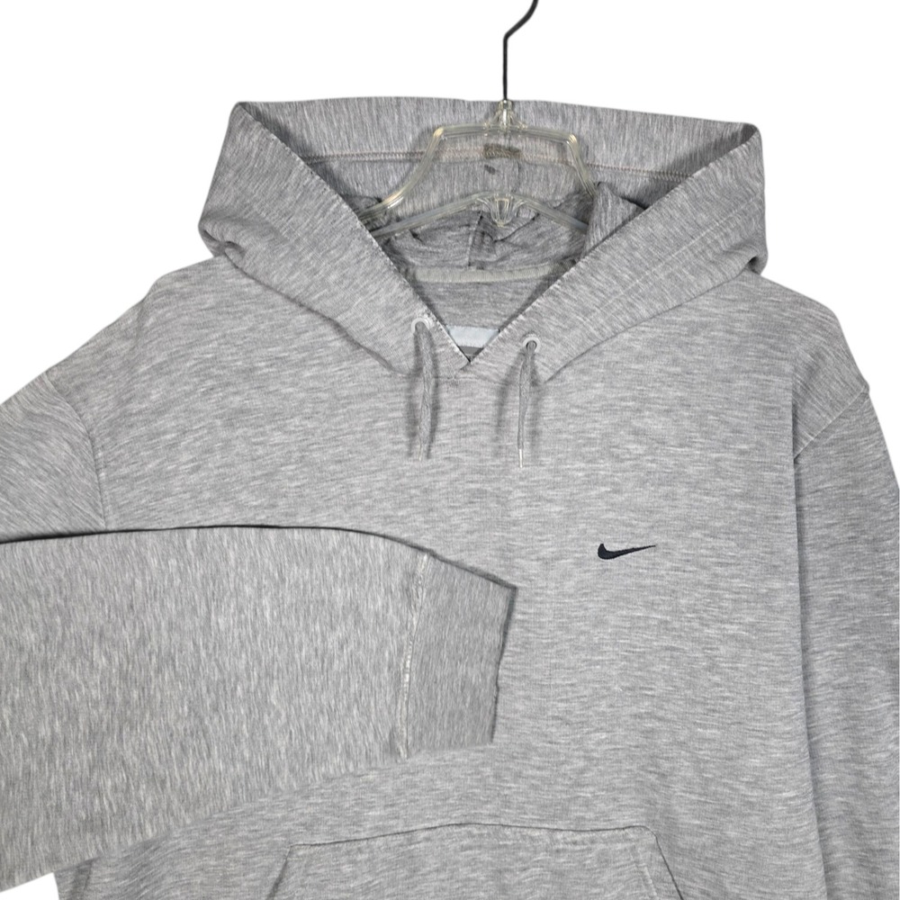 Vintage Y2K Nike Hoodie Mens Size Large Gray Sweatshirt‎ Swoosh Silver Tag